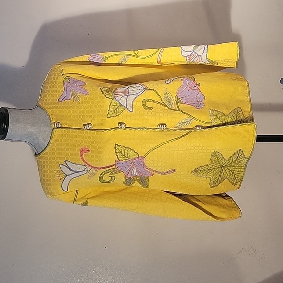 Wearable Art Indigo Moon Embroidered Asian Floral Jacket Size: S - Picture 1 of 11